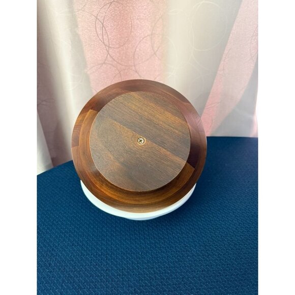 Vintage Mid Century Walnut Wood Middle Carry Handle Tray 8" - Picture 5 of 6